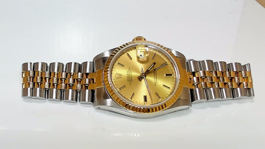 **Rolex Datejust 31mm Two-Tone Gold Dial Jubilee Bracelet Watch 68273**