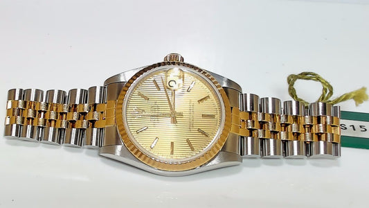 **Rolex Datejust 31mm Two-Tone Champagne Tapestry Jubilee Box &amp; Papers**