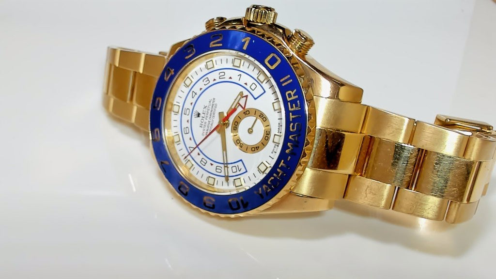 **Rolex Yacht-Master II 116688 18K Yellow Gold White Dial**