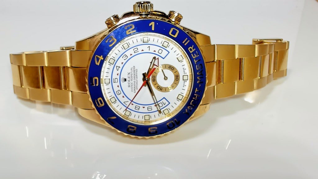 **Rolex Yacht-Master II 116688 18K Yellow Gold White Dial**