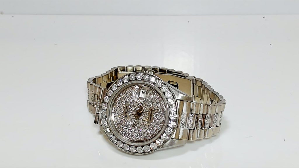 Rolex Datejust 31MM Diamond Pave Dial 14K Gold Diamond Band
