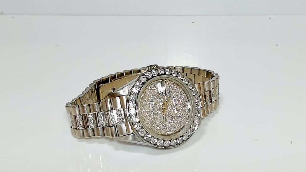 Rolex Datejust 31MM Diamond Pave Dial 14K Gold Diamond Band