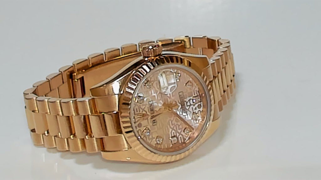 **Rolex 179175 Lady-Datejust 26mm 18K Rose Gold Diamond President**