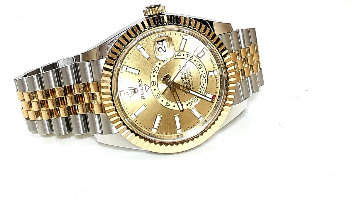 **Rolex Sky-Dweller 326934 Two-Tone Steel and Yellow Gold Champagne Dial**