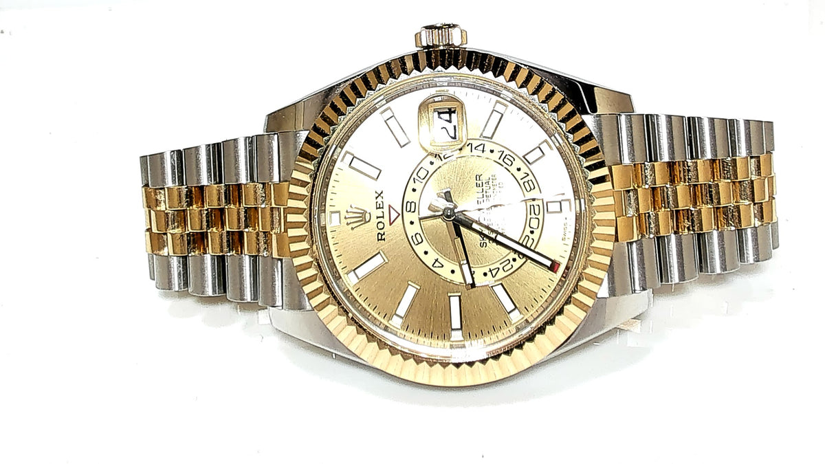 **Rolex Sky-Dweller 326934 Two-Tone Steel and Yellow Gold Champagne Dial**