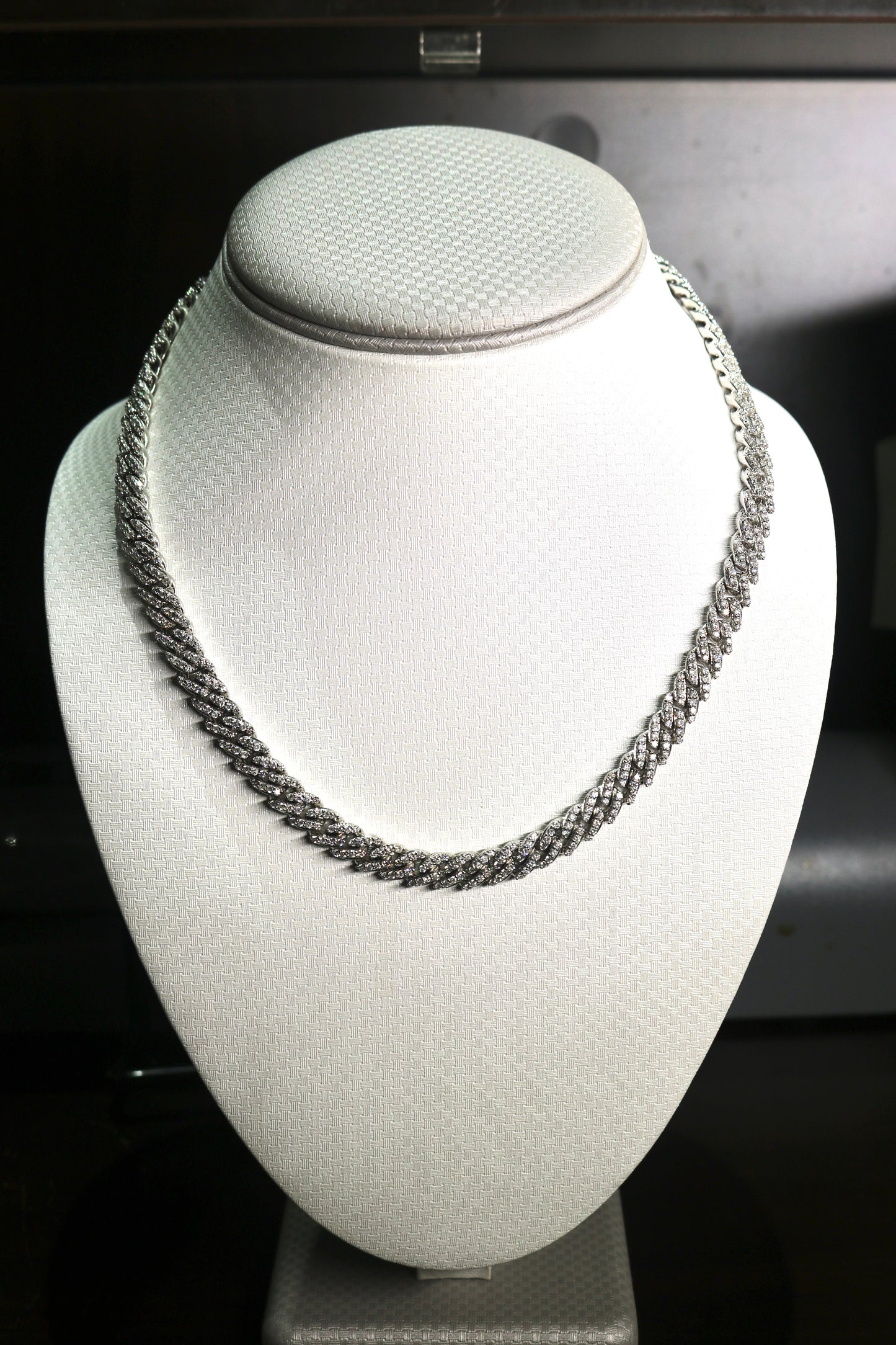 10K White Gold 13CTW 70.4 Grams Cuban Necklace