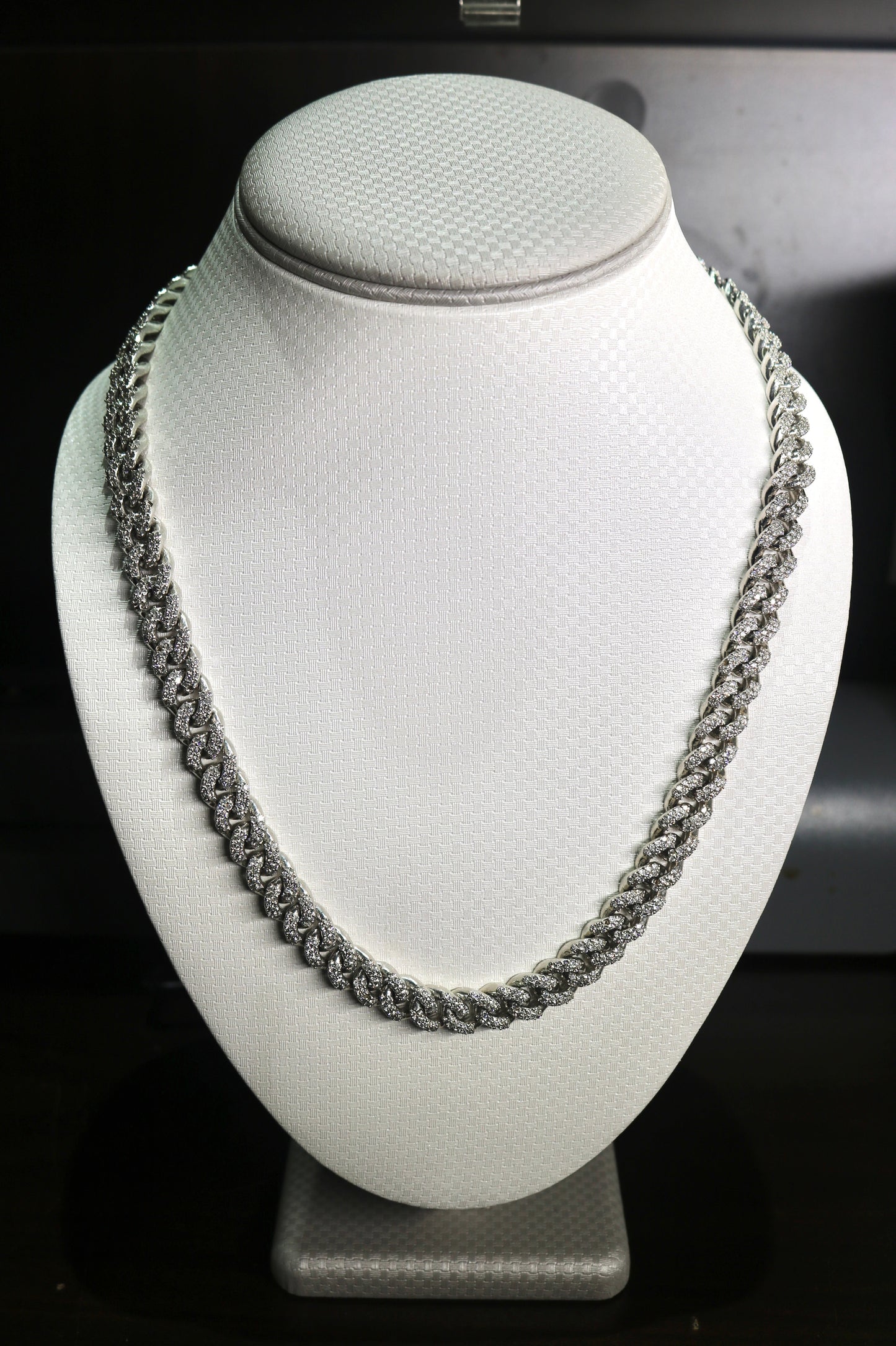 14K White Gold 16.80CT 133 Grams Cuban Necklace