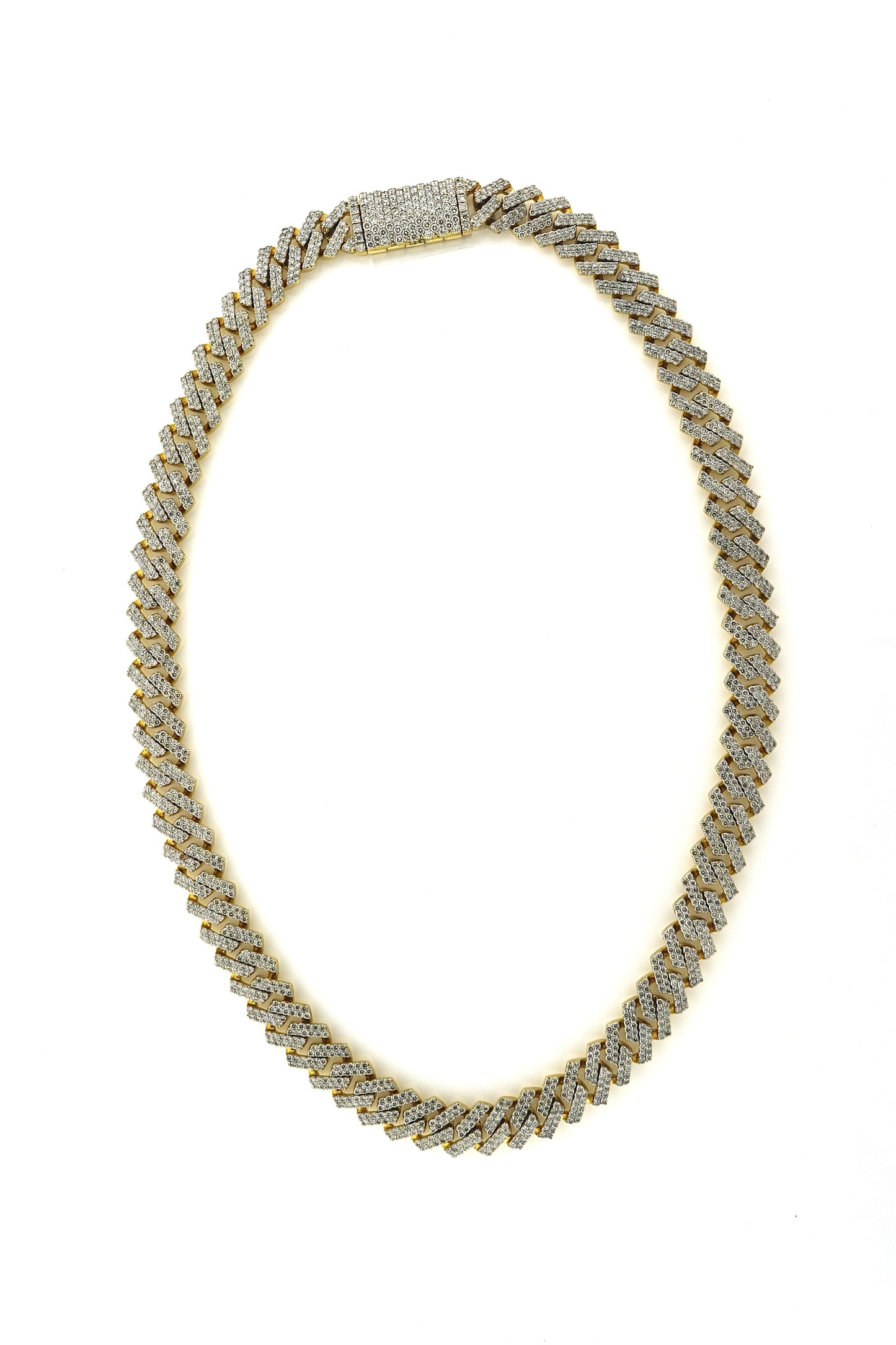 10K Yellow Gold 18CTW Diamond 120.9 Grams 20" Cuban Necklace