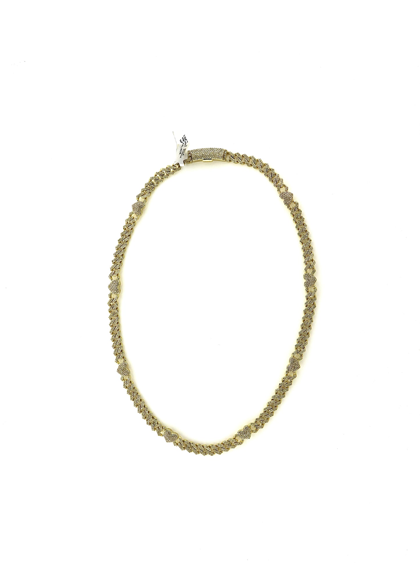 10K Yellow Gold 3.85CT Heart Cuban Necklace