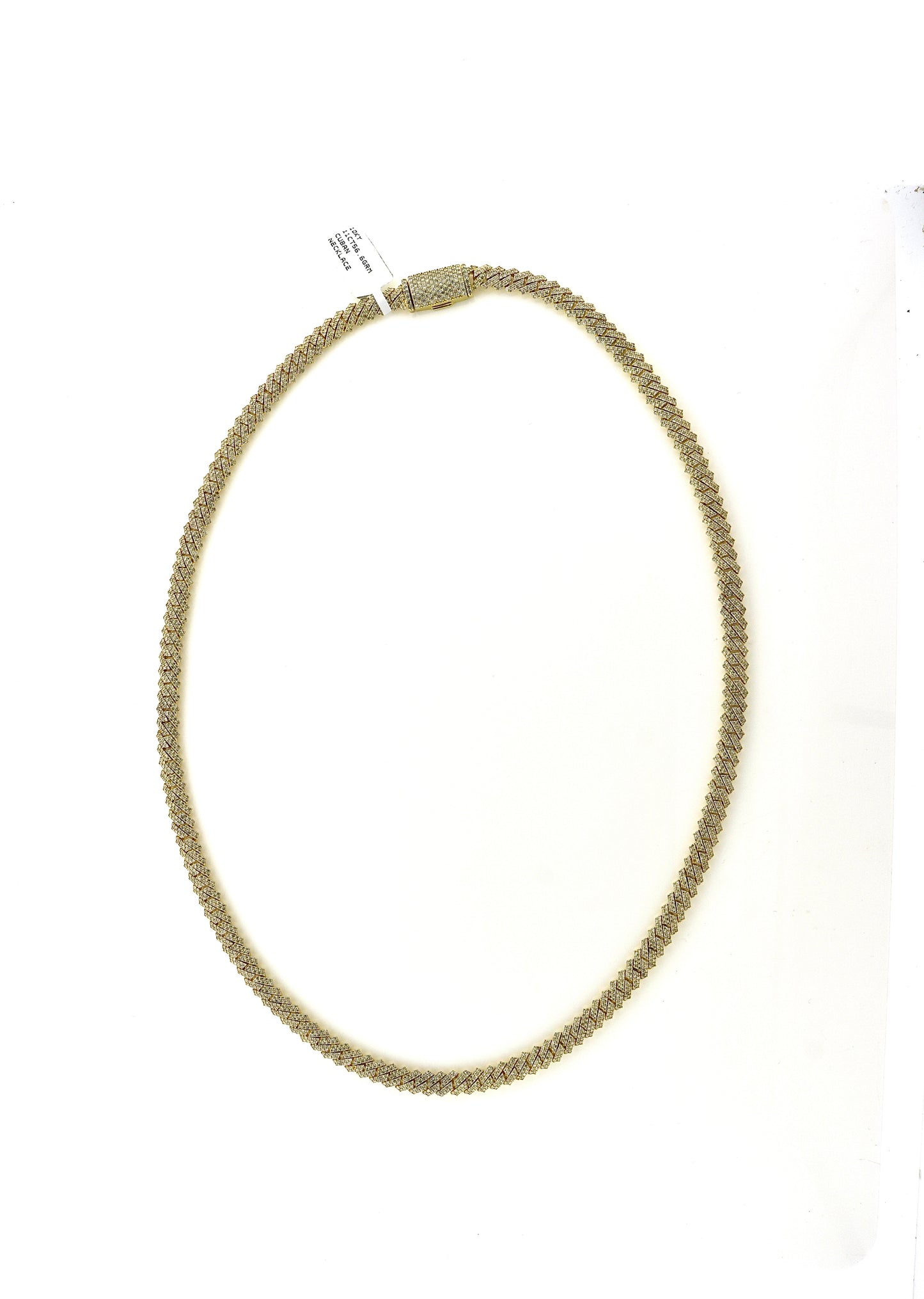 10K Yellow Gold 11CT Diamond 56.6 Grams Cuban Necklace