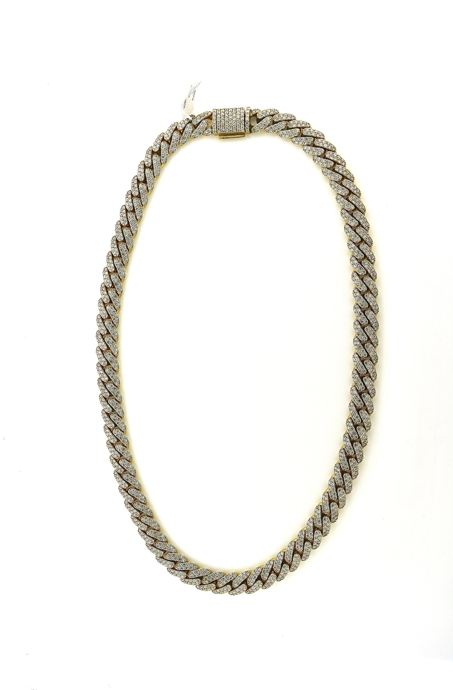 10K Yellow Gold 35CTW Diamond 186.6 Grams Cuban Necklace