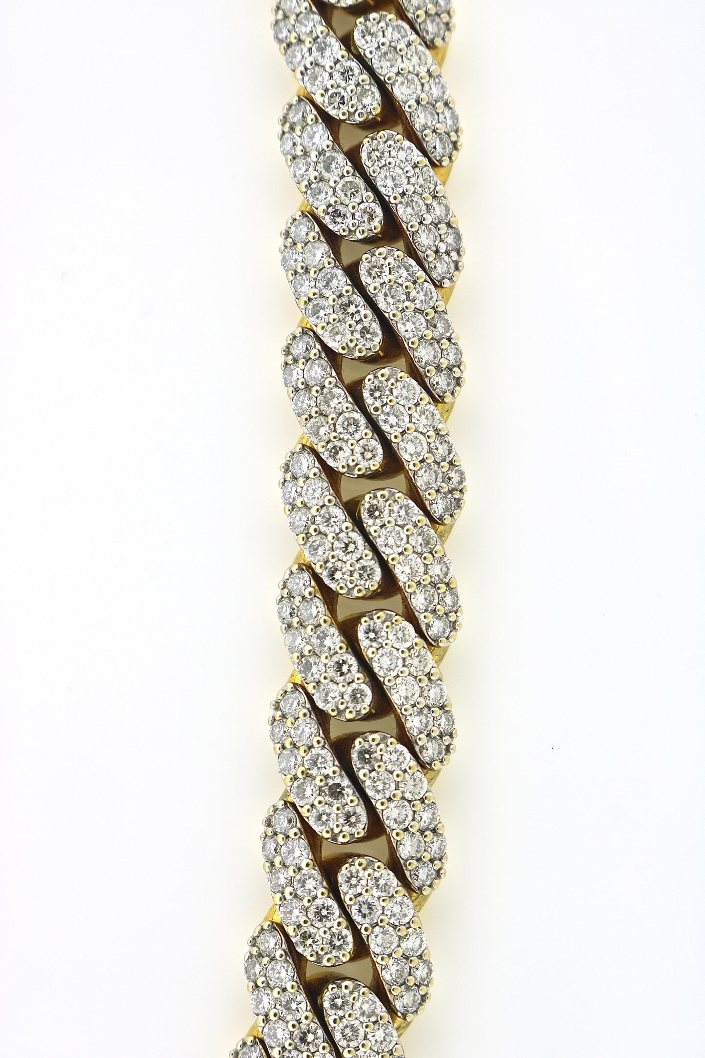 10K Yellow Gold 35CTW Diamond 186.6 Grams Cuban Necklace