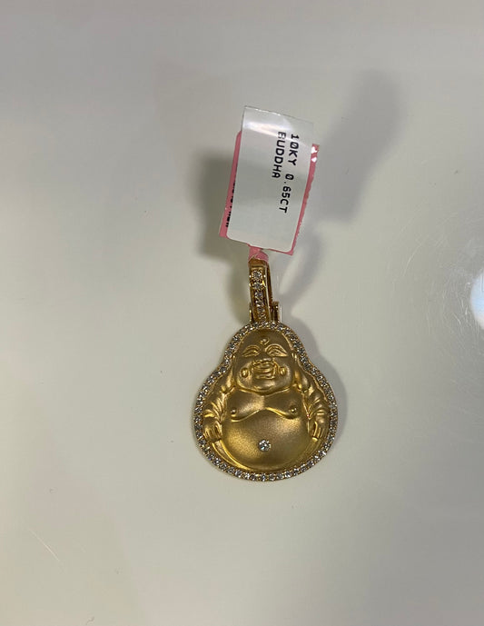 10K Yellow Gold 0.65CT Buddha Charm