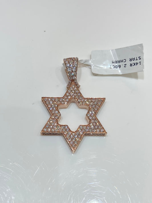 14K Rose Gold 2.60CT Star Charm