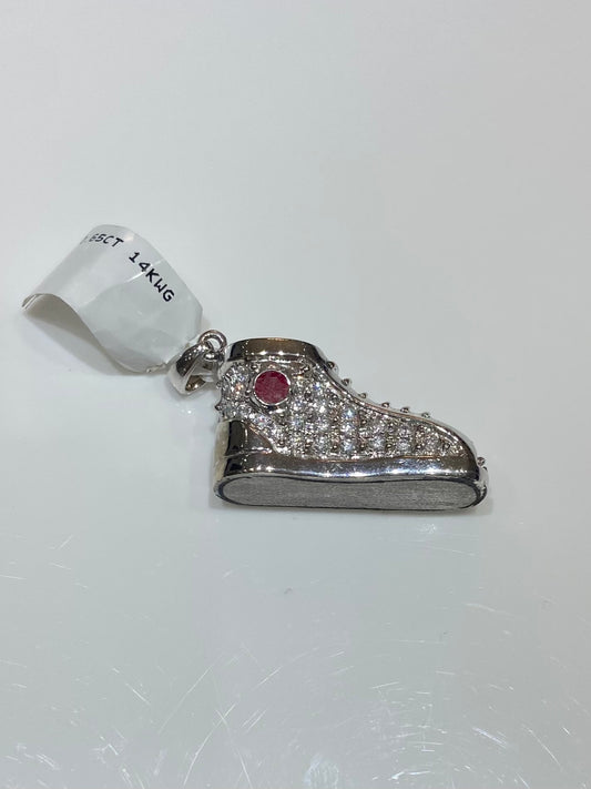 14K White Gold 0.65CT Shoe Charm