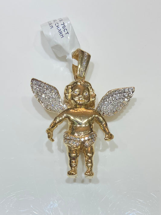 10K Yellow Gold 0.75CT 20.1GRM Angel Charm