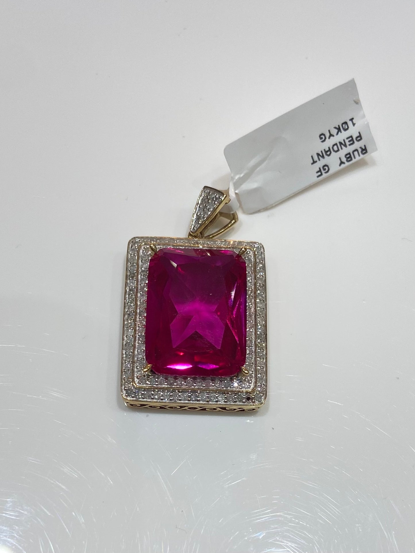 10K Yellow Gold Ruby GF Pendant