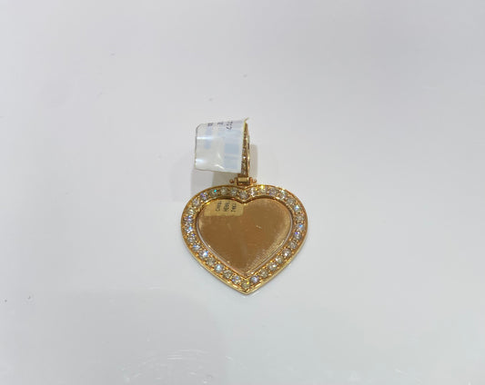 14K Yellow Gold 2.26CT Heart Revolving Charm