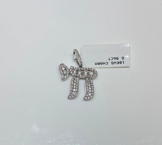 14KG  5.25CTW Cross Diamond Charm