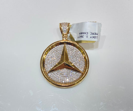 10K Yellow Gold 1.36CT Merecedes Charm