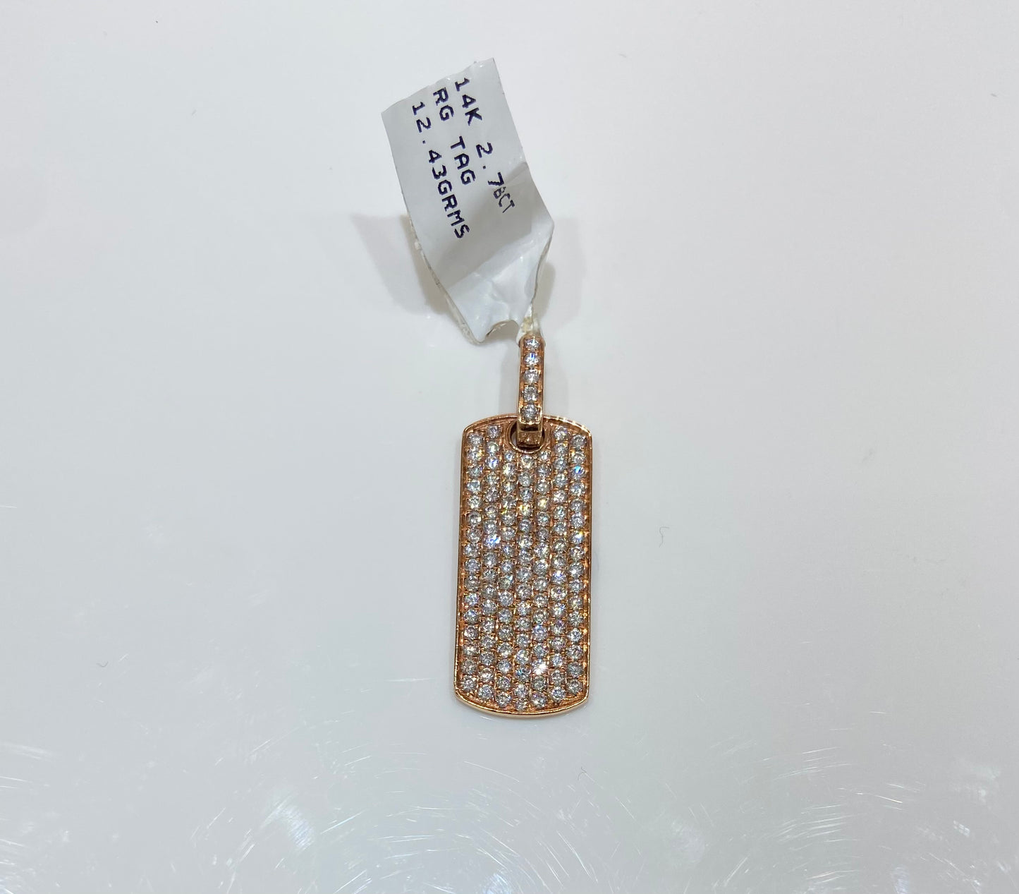 14K Rose Gold 2.78CT Tag Charm