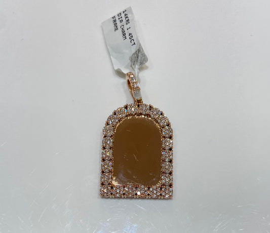 14K Rose Gold 1.45CT Diamond Frame Charm