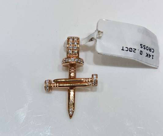 14K 0.20CT Cross Charm