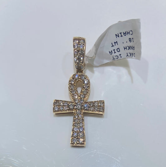 14K Yellow Gold 1CT Ankh Charm