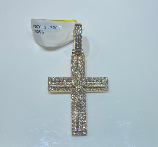 10K Yellow Gold 1.72CT Cross Charm