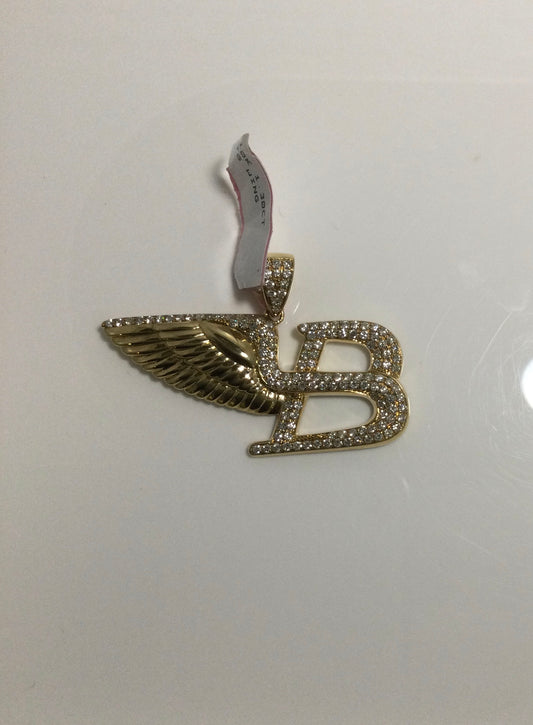 10K Yellow Gold 1.30CT Wing Charm