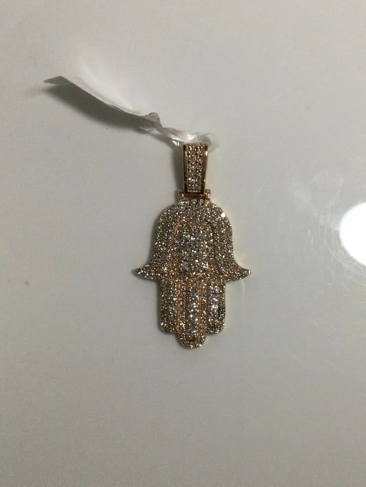 14K Rose Gold 2.5CT Hamsa Charm