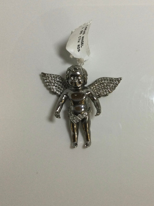 14K White Gold 1.05CTW Angel Charm