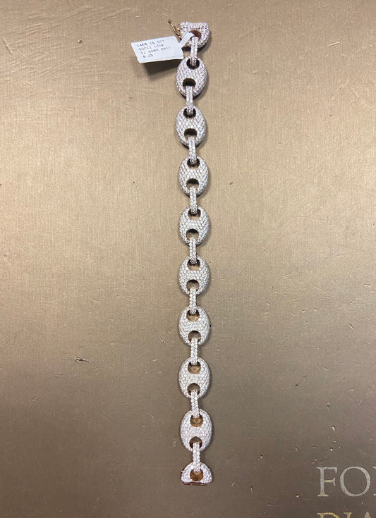 14K Rose Gold 16.5CT Gucci Link Bracelet