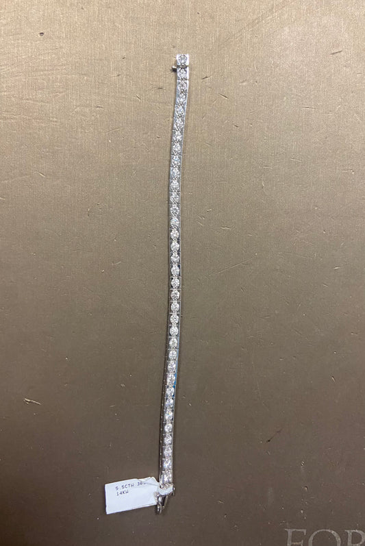 14K White Gold 5.5CTW  Bracelet