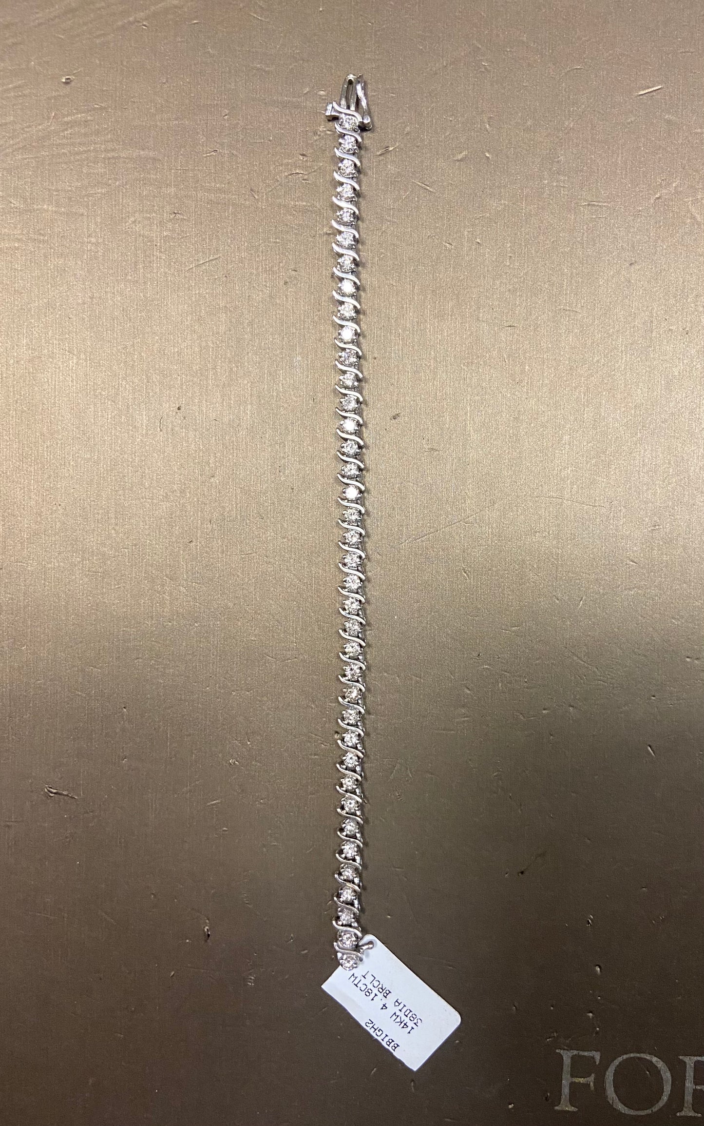 14K White Gold 4.18CTW Diamond Bracelet