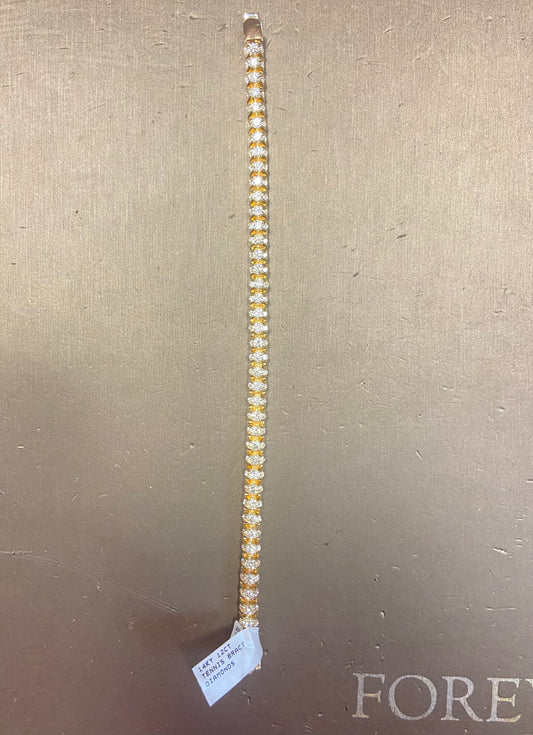 14K Yellow Gold 12CT Diamond Tennis Bracelet