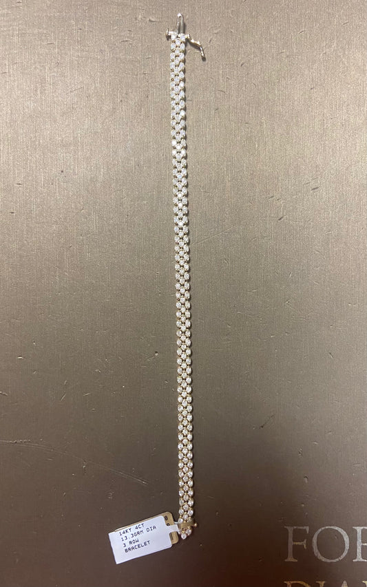 14K Yellow Gold  4CT Diamond Bracelet