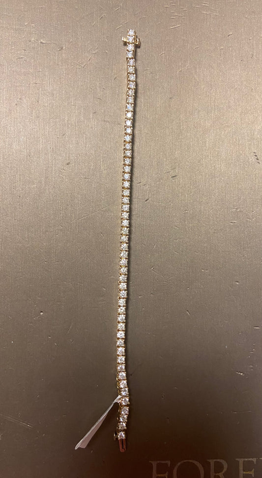 14K Yellow Gold 5.25CT Tennis Bracelet