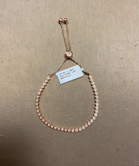 14K Rose Gold 1.00CT 44 Stones Bracelet