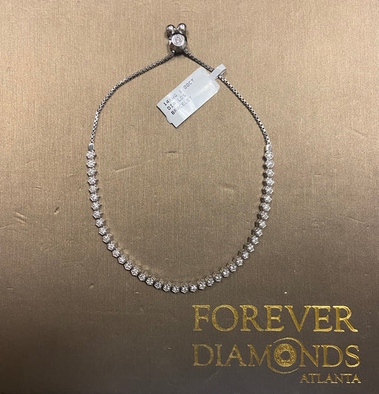 14K  White Gold 1.00CT Diamond Bracelet