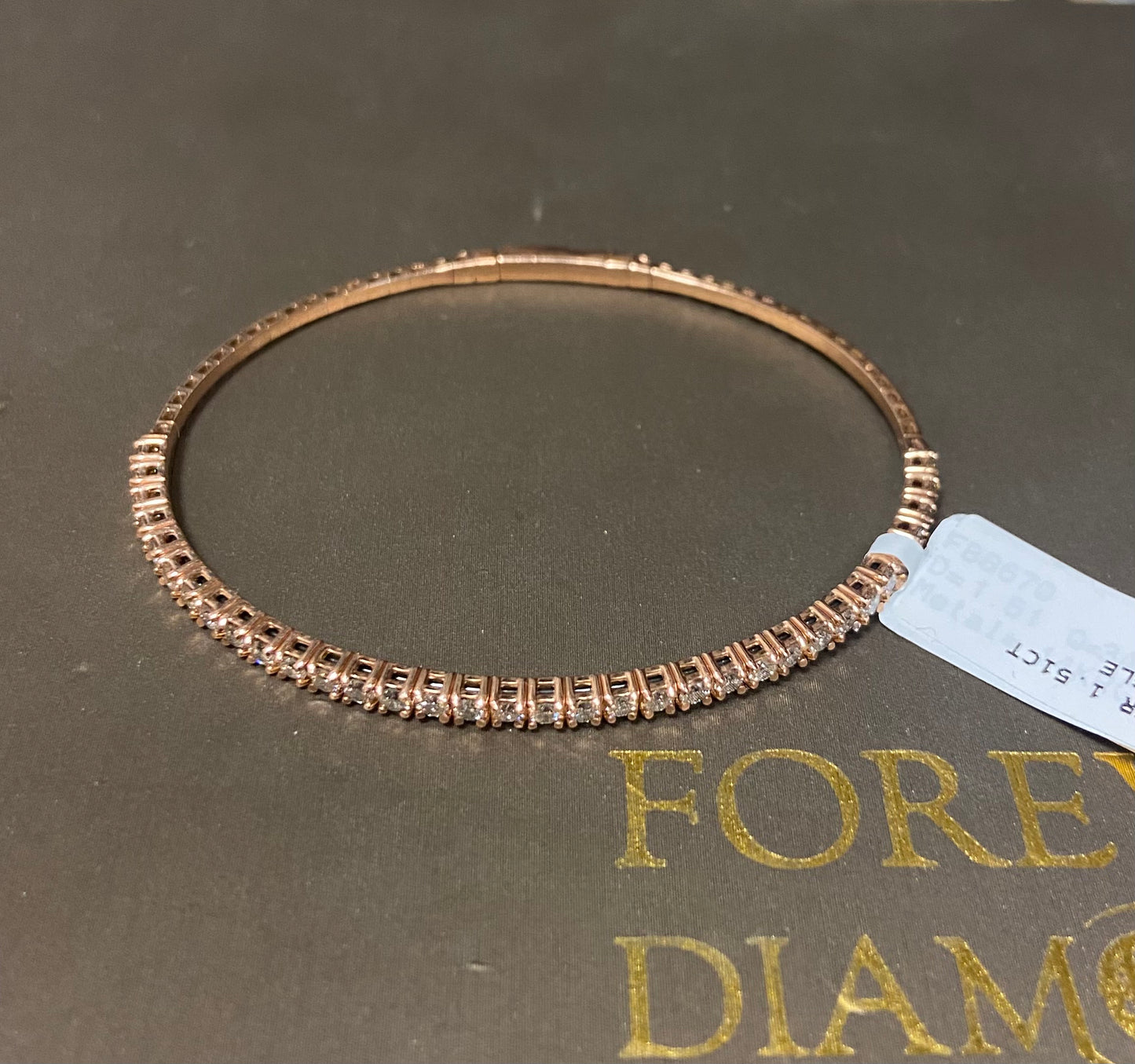 14K Rose Gold 1.51CT Bangle