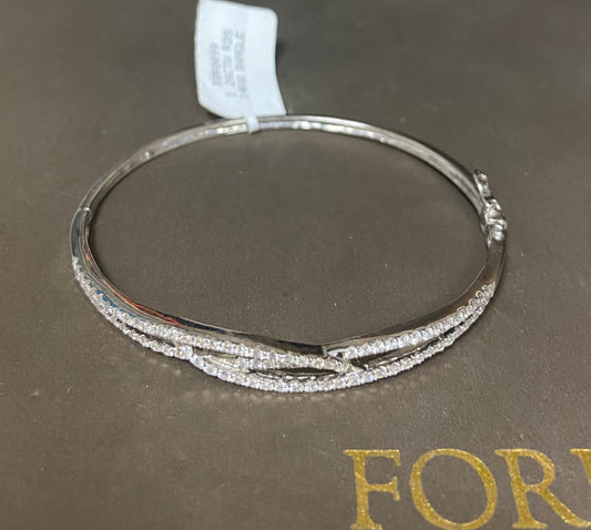 14K White Gold 1.26CTW Rounds Bangle