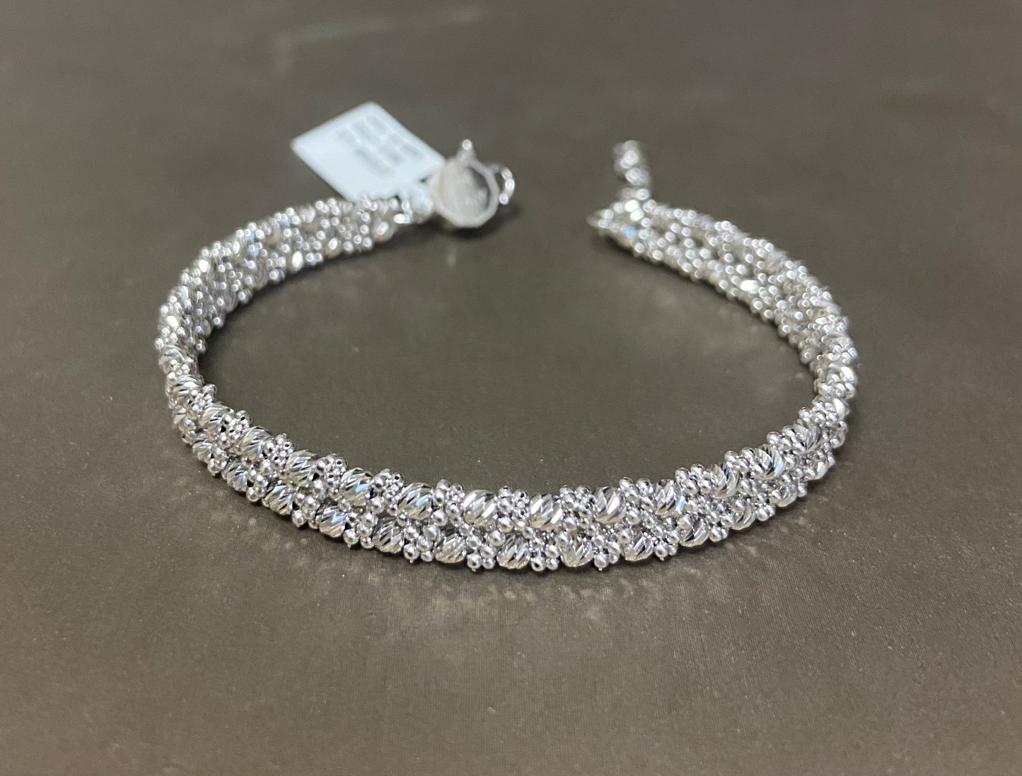 14K White Gold 10.4GRM Fancy Stone Bracelet