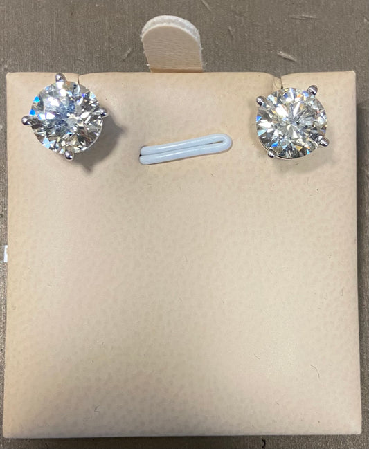14K White Gold 6.01CT M Color SI1 Clarity Studs