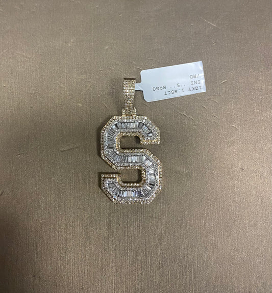 10K Yellow Gold 1.85CT "S" Initial Charm