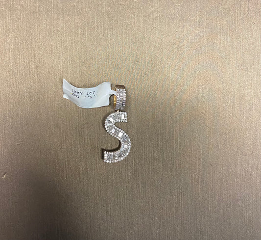 10K Yellow Gold 1CT "S" Initial Charm