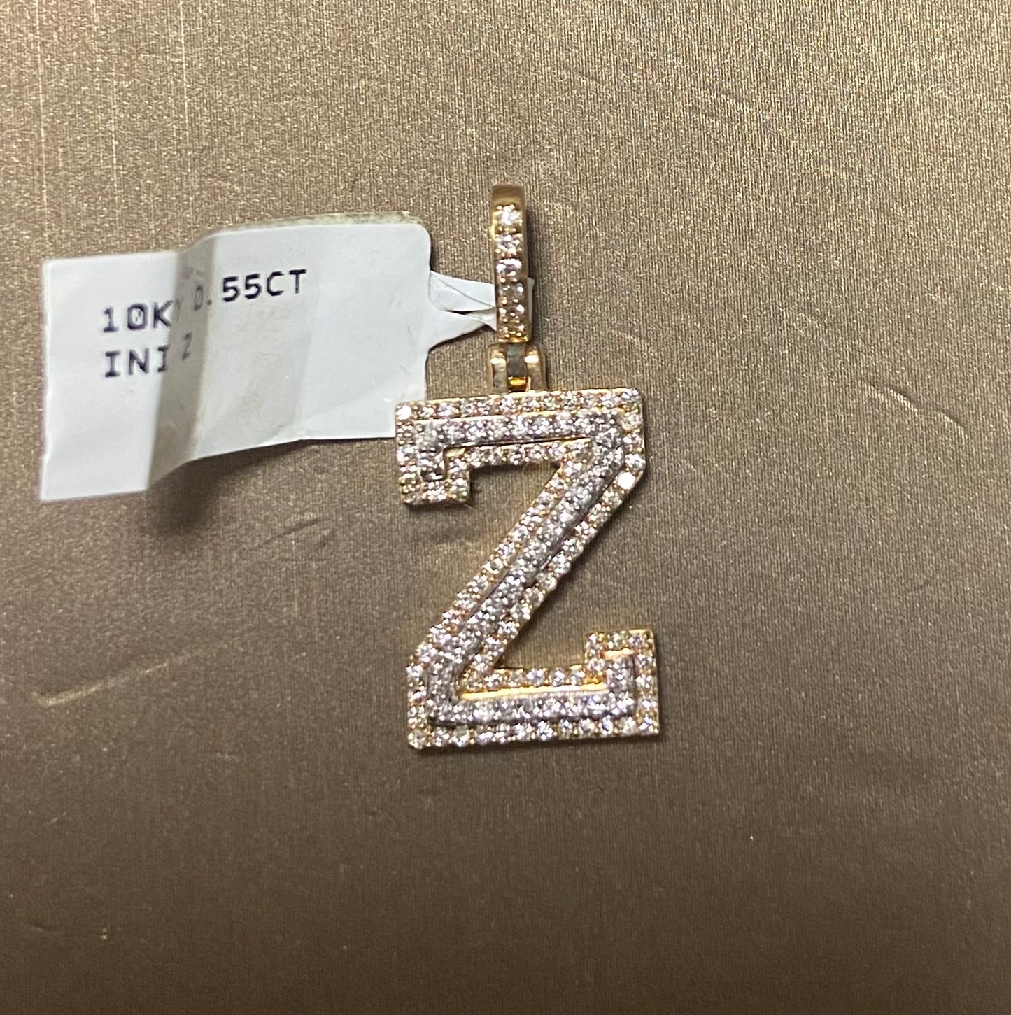 10K Yellow Gold 0.55CT "Z" Initial Charm