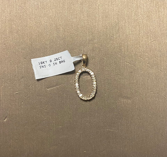 10K Yellow Gold 0.25CT "O" Initial Charm