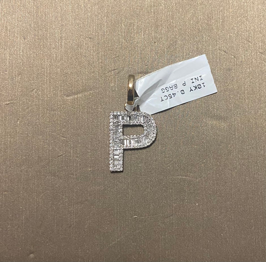 10K Yellow Gold 0.45CT "P" Initial Charm