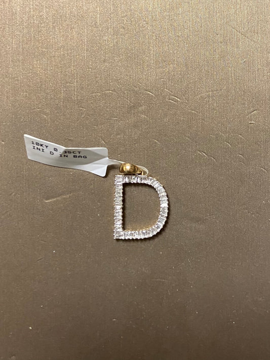 10K Yellow Gold 0.35CT "D" Initial Charm